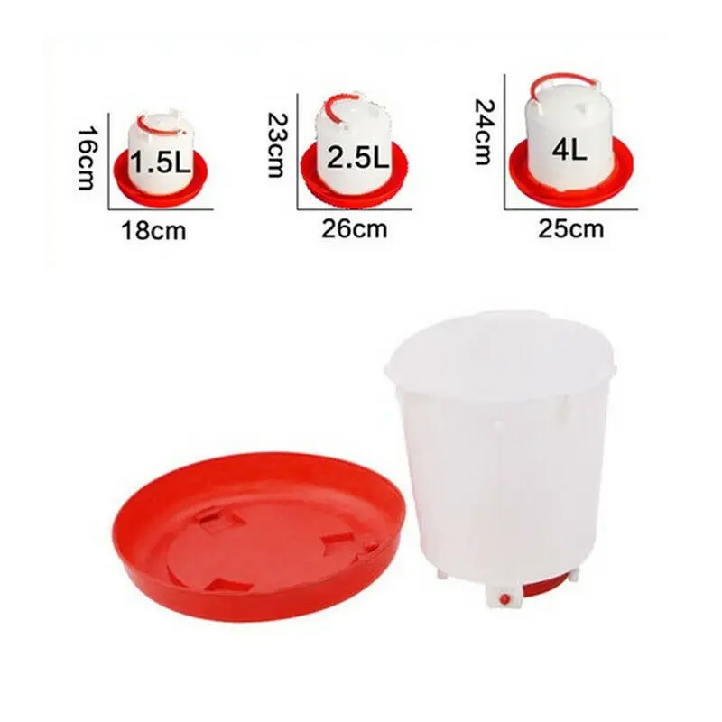

1 Pcs Chicken Drinking Cup Automatic Drinker Chicken Feeder Plastic Poultry Water Drinking Cups Easy Chicken Drinker 1.5/2.5/4L
