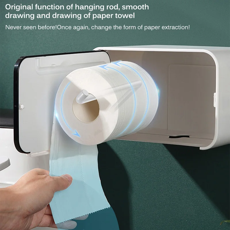 

Waterproof Toilet Paper Holder Wall Mount Paper Holder for Toilet Shelf Box Tray Roll Storage Box Organizer Bathroom Accessories