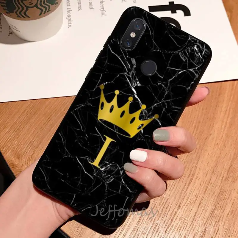 

Black marble letters Phone Cases For Xiaomi Redmi 4x 5 plus 6A 7 7A 8 mi8 8lite 9 note 4 5 7 8 pro