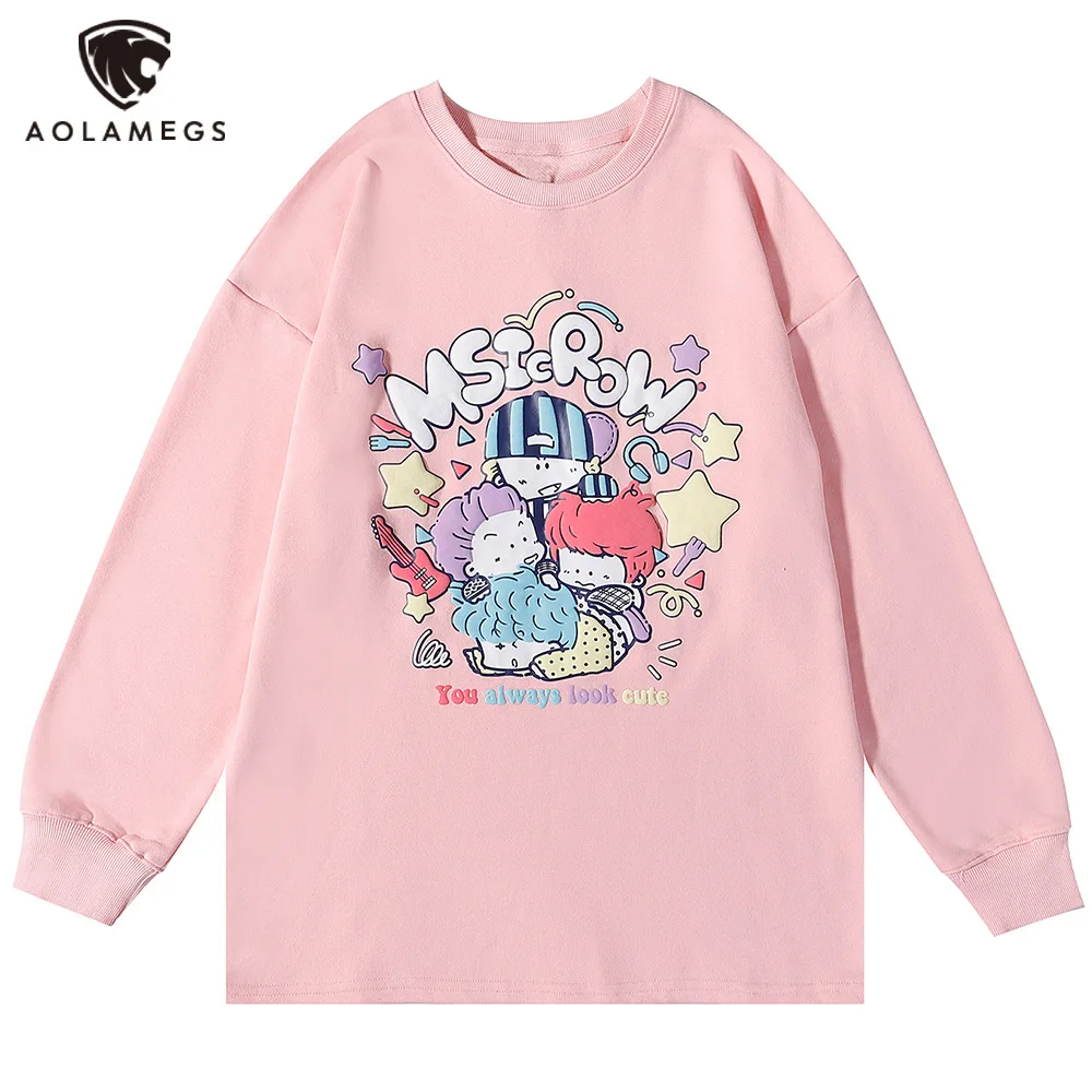 

Мужская толстовка с капюшоном Aolamegs, с мультяшным принтом, в стиле хип-хоп