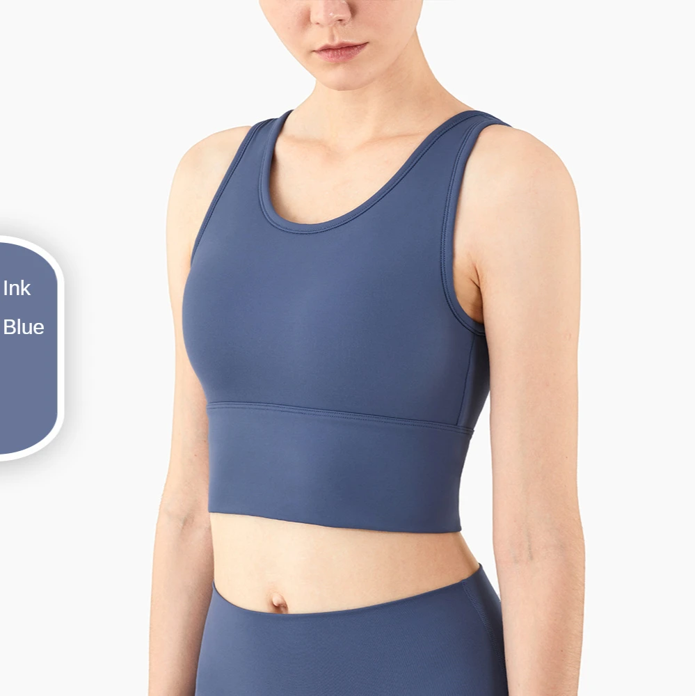 

New Fashion Vest High Impact Sports Bra Deep U Shock Proof Back Fitness Underwear Workout Tank Crop Tops for Womens Gym Clothing