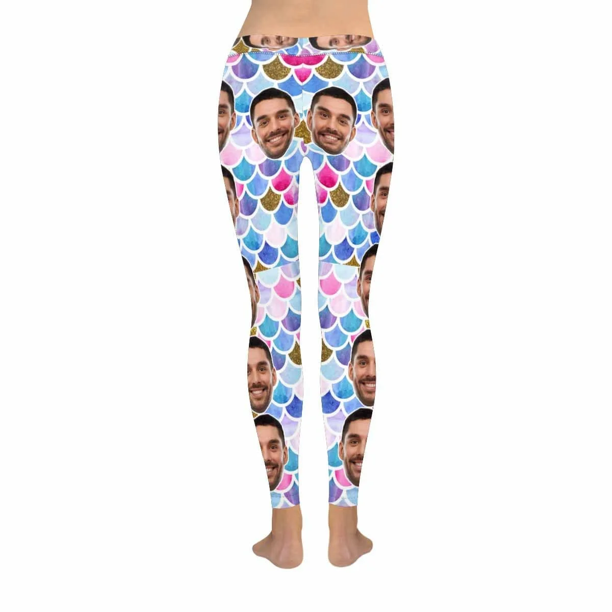 

Custom Face Colorful Scale Low Rise Leggings