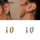 Серьги-кольца женские в стиле панк, из стерлингового серебра 925 пробы