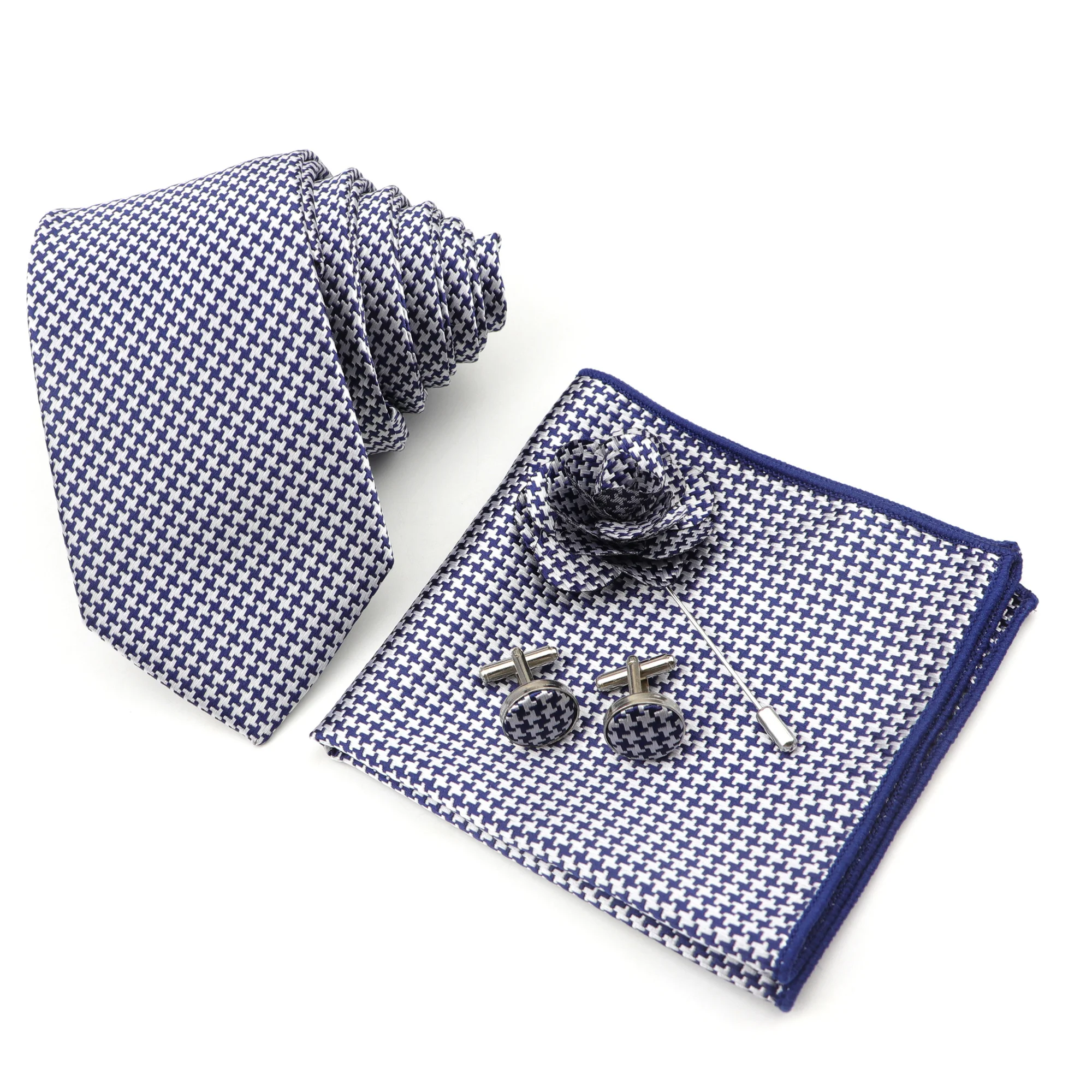 

Men's Tie Handkerchief Cufflinks Corsage Set 7cm Polyester Striped Narrow Ties 4 pcs Suits