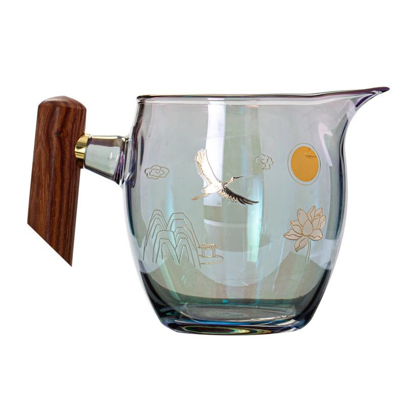 

Стеклянный кувшин TT Magic Color, термостойкая кружка с деревянной ручкой, креативный кувшин для чая, плотный, жаропрочный