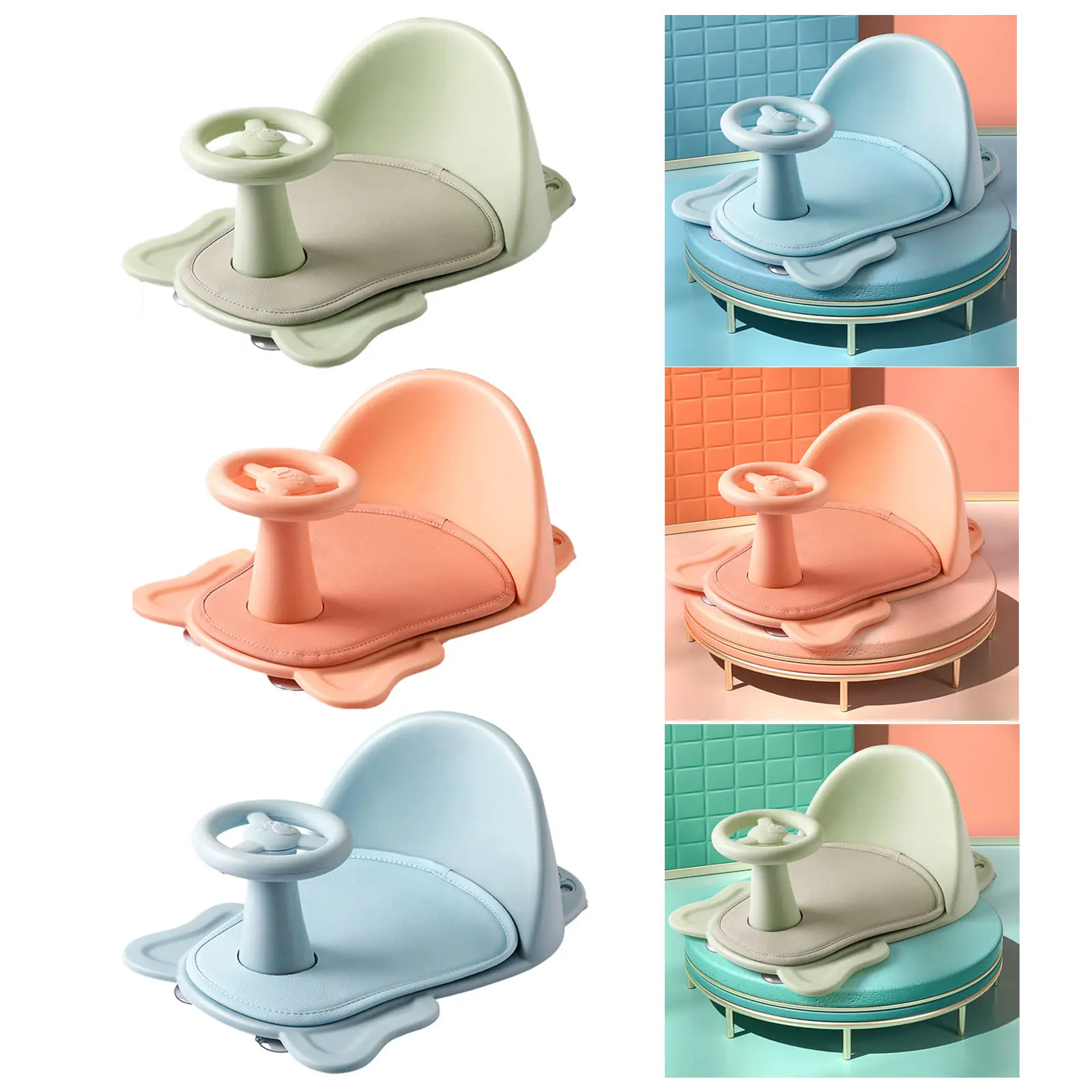 

Baby Bath Seat Chair, Baby Bathtub Seat for Sit Up Bathing Suction Cups for Toddlers 6 Months and Up