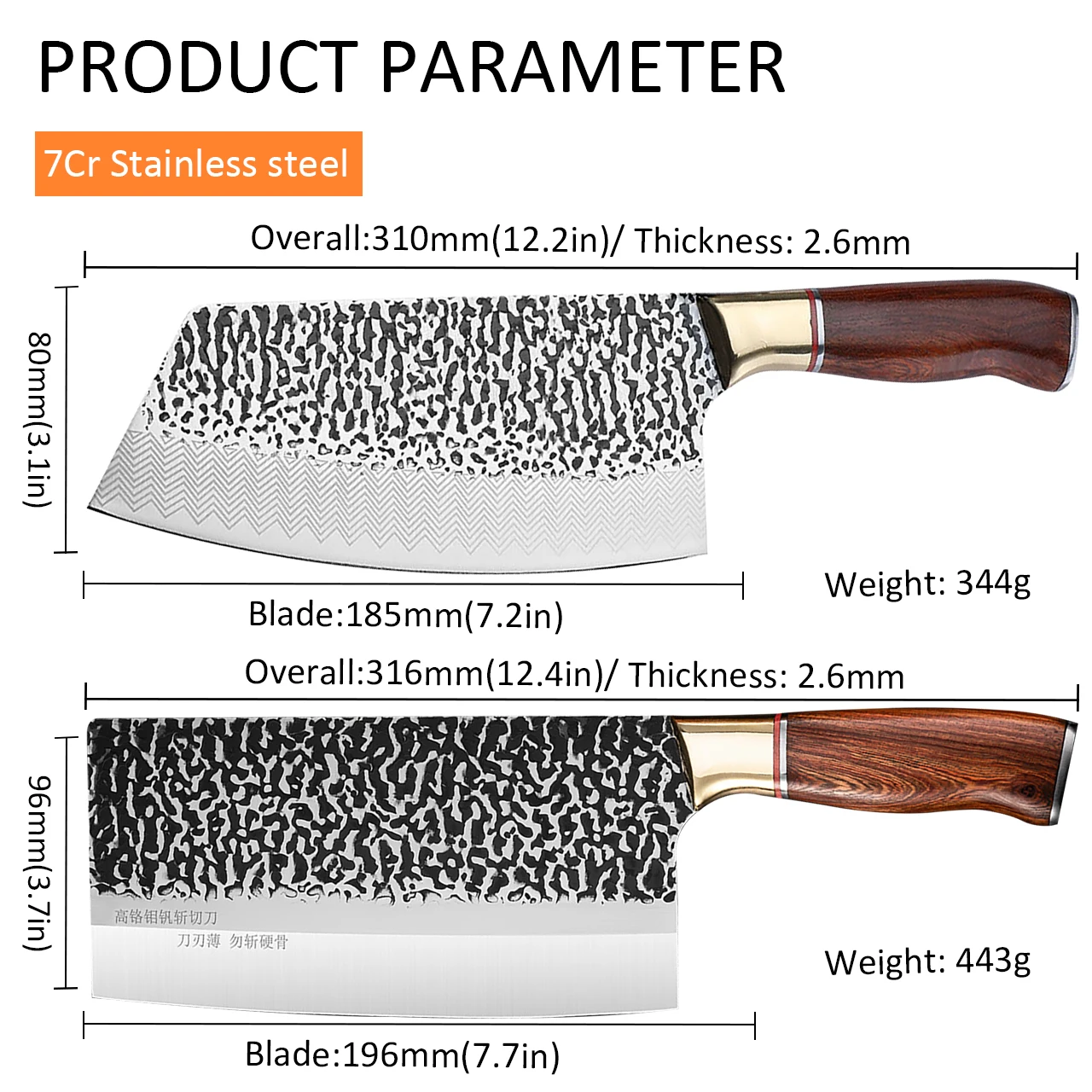 8-дюймовый кухонный нож из нержавеющей стали ручной Кованый Нож для измельчения