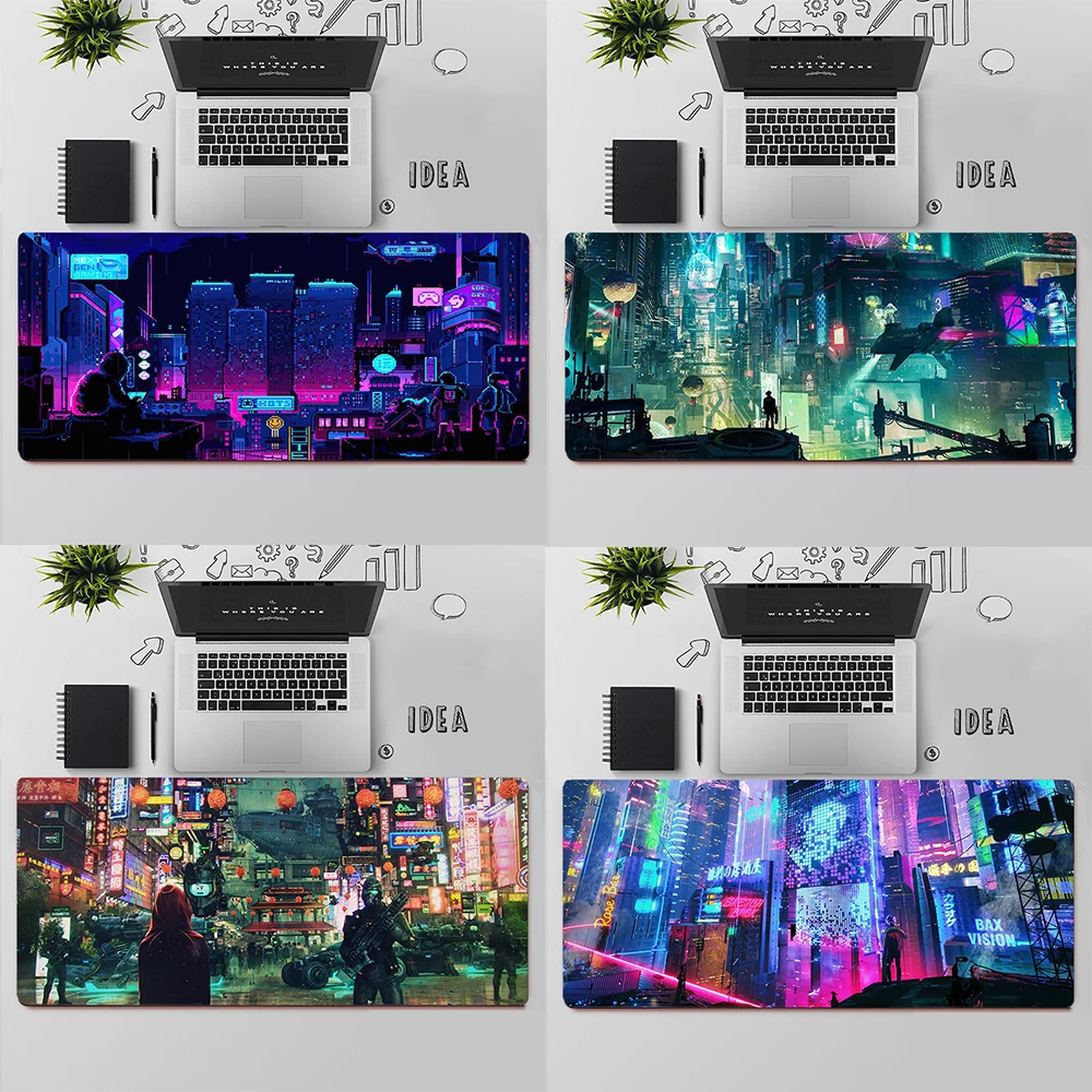 

Gaming Mouse Pad Large Mouse Pad PC Gamer Computer Mouse Mat Big Mousepad Anime Neon City XXL Carpet Keyboard Desk Mat Mause Pad