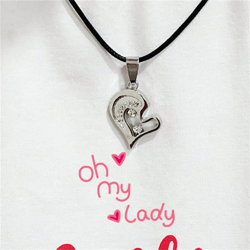 2 шт мужские и женские Пары Ожерелье Love Heart Puzzle совпадающая Подвеска две половинки сердце для влюбленных подарок на день памяти Любовь ювелирные изделия