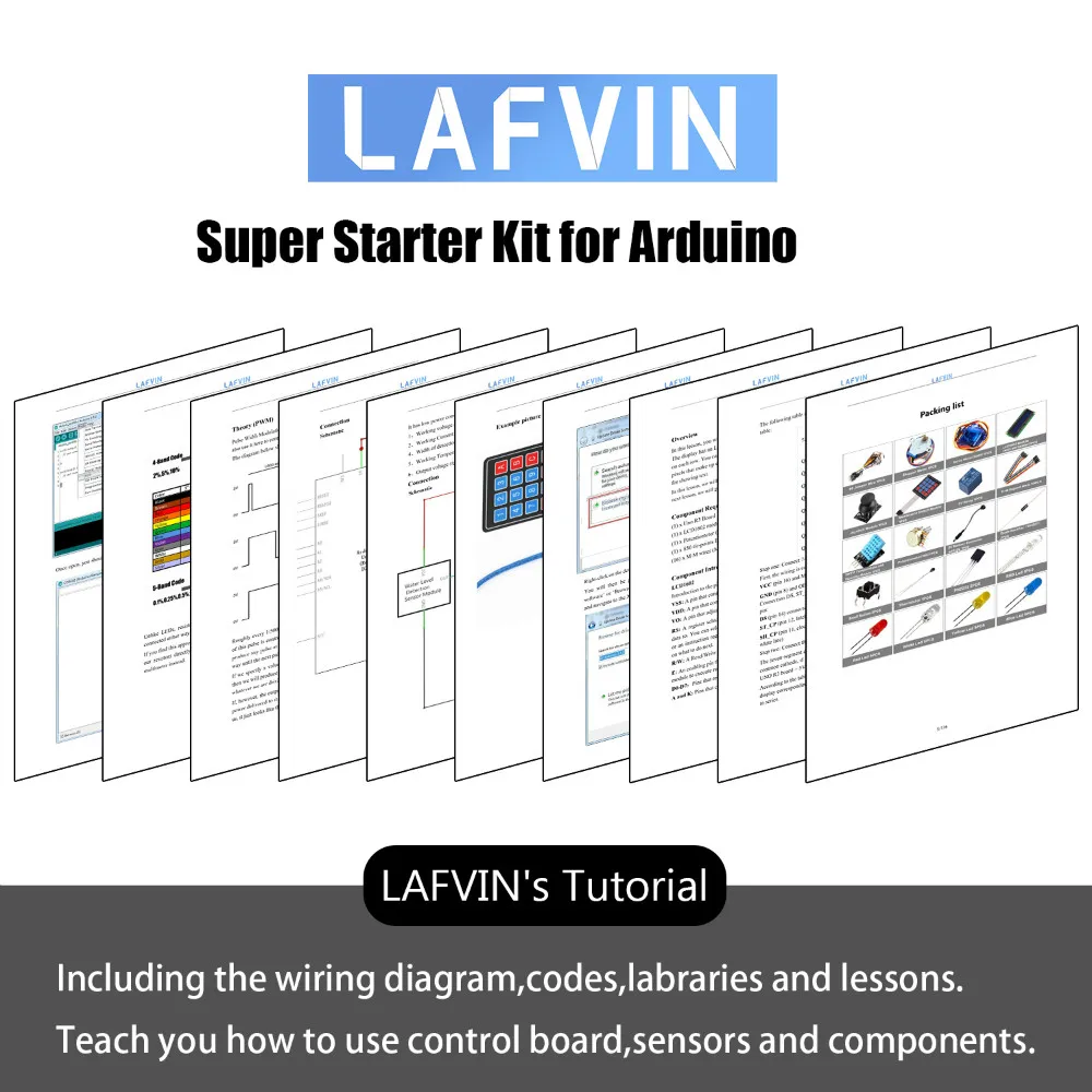 Стартовый набор LAFVIN Super Starter kit для обучения Arduino UNO R3 Project макетная плата Uno шаговый