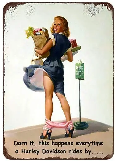 

Retro Metal Tin Sign Vintage Darn it This Happens Everytime a Rides by Aluminum Sign for Home Coffee Wall 8x12