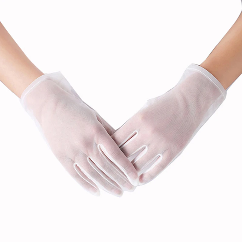 Сексуальные кружевные белые женские перчатки сетчатые ультратонкие Вечерние