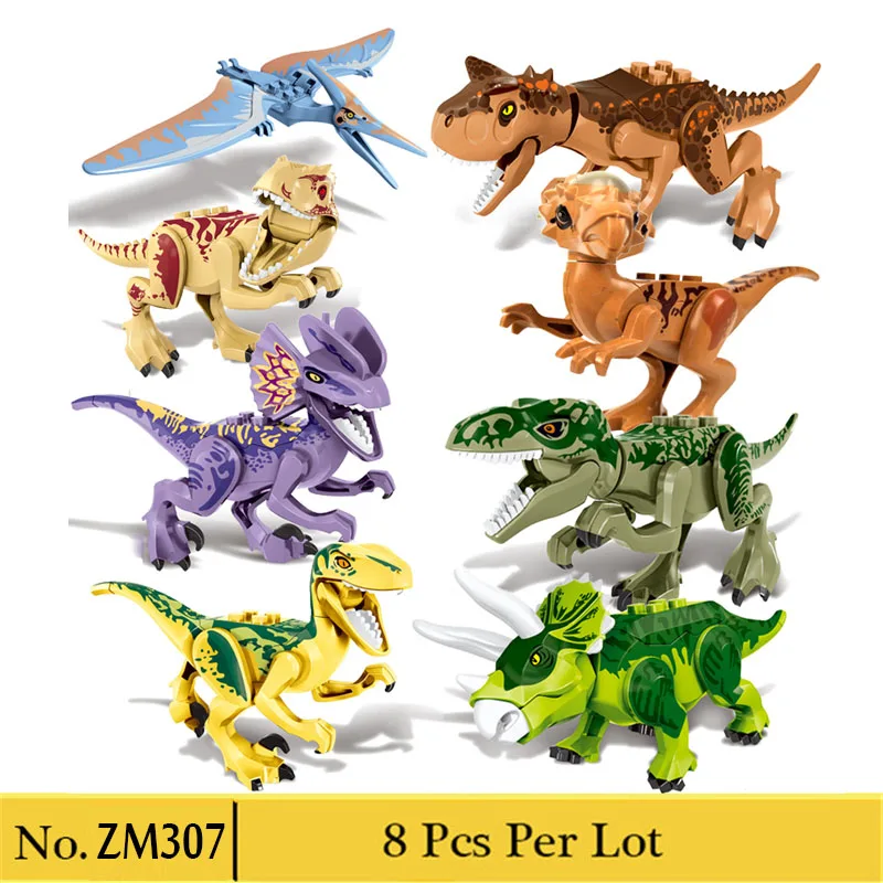 8Pcs Per Set No.5 10925 Юрский припаркованный синий вертолет погоня Кирпичи совместимы с юрские миры Модель Строительный блок DIY игрушки - Цвет: 8Pcs Per Set No.5