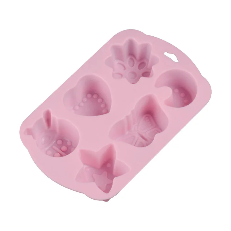 YIWUMART 6 Полость насекомое Луна шаблон торт плесень силиконовые шоколадные конфеты