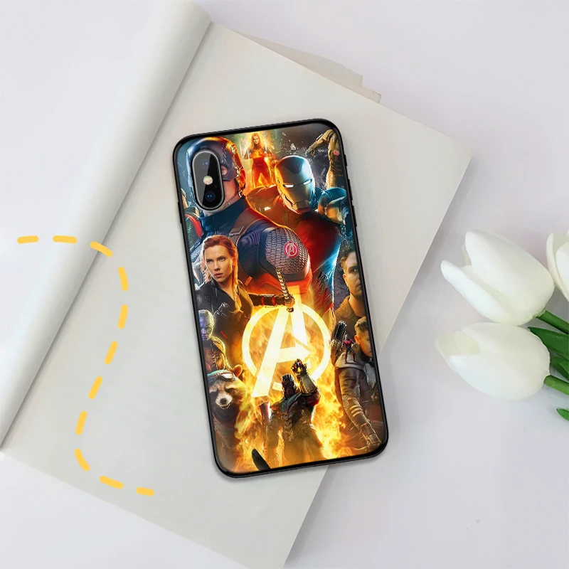 Чехол для IPhone Xr Xs Xsmax X 6 6s 7 8 Plus Marvel Avengers XS Max 9 силиконовая лента Capa | Мобильные
