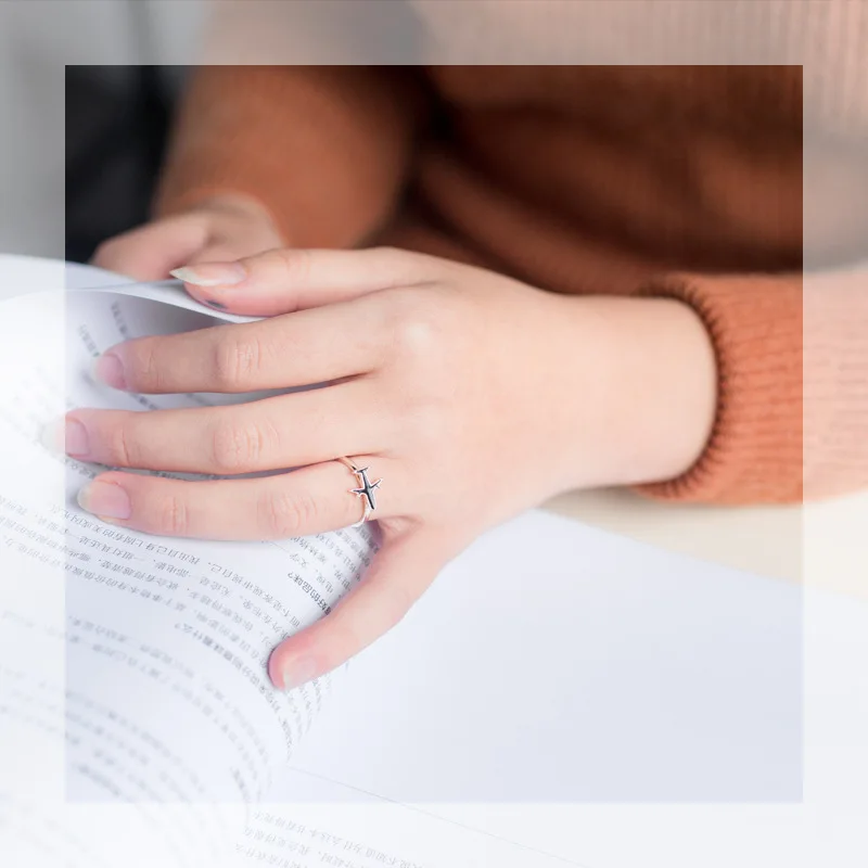 Trustdavis серьги из стерлингового серебра 925 пробы с милым самолетом Открытое кольцо