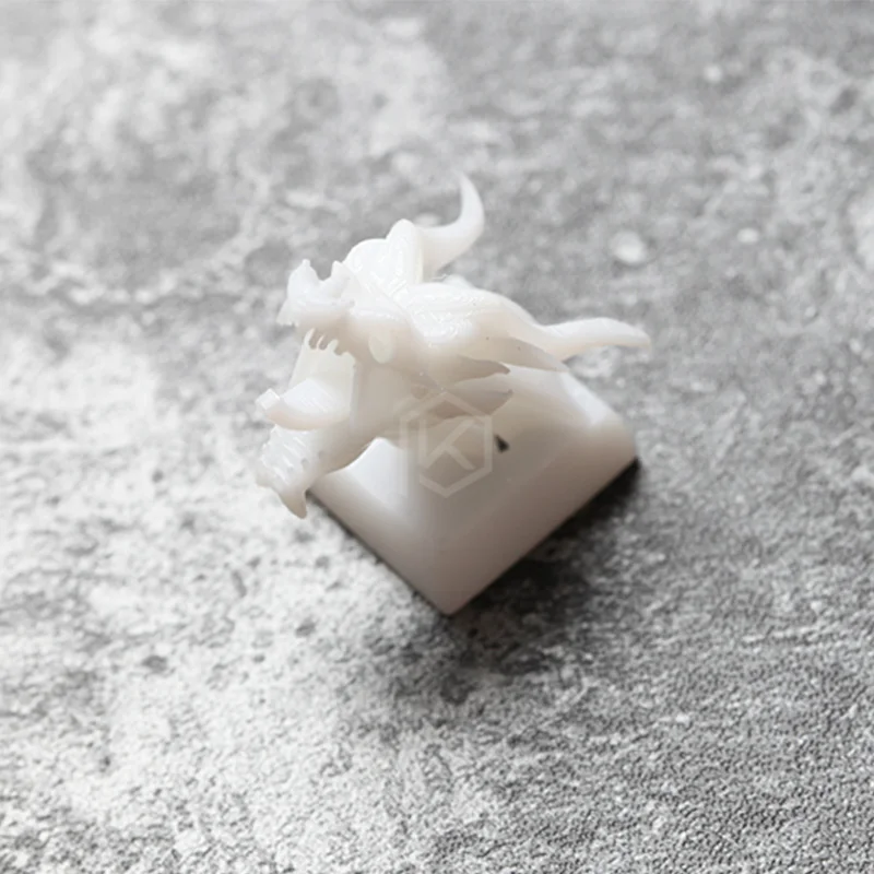 White original DIY цветной Дракон ключ колпачки для механической клавиатуры высокая точность 3D печать персональный светильник колпачки для ключей светочувствительная смола - Цвет: White original