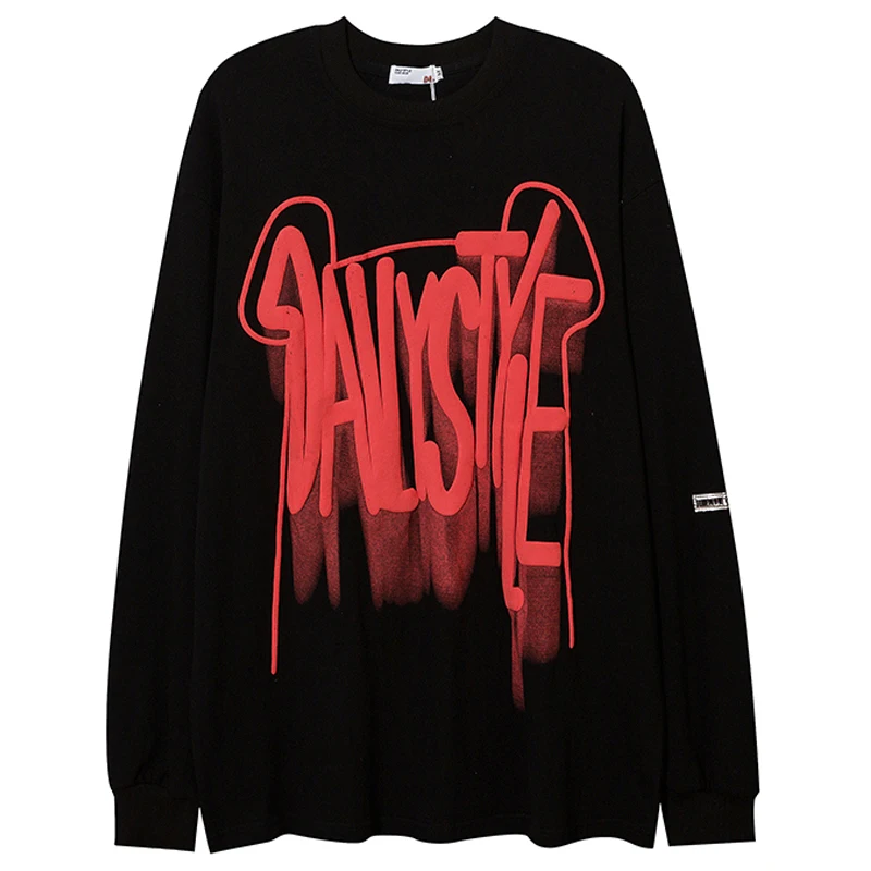 

Male 100%Cotton Sweatshirts Hoodie Couple Hoodies Pullover Unisex Oversize Men Letter Print O-neck Long Sleeve Sweatshirt Tops