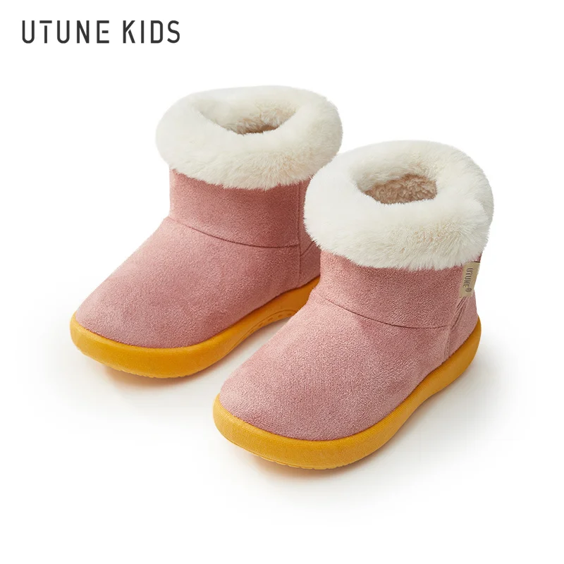 

UTUNE KIDS Girl's Snow Boots Winter Hook-loop Design 3 Years Easy Wear Outside Shoe Anti-slip 4 Years High-top Boots For 6 Years