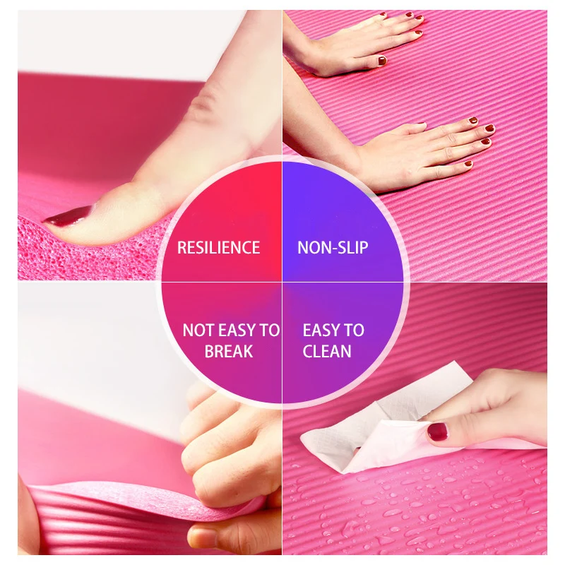 Коврик для йоги 6 мм TPE коврик с позиционной линией нескользящий начинающих