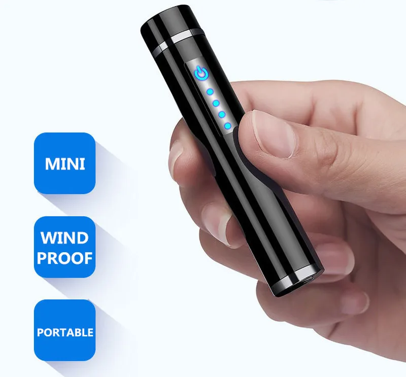 Популярная портативная мини электронная USB Зажигалка с двойным дуговым