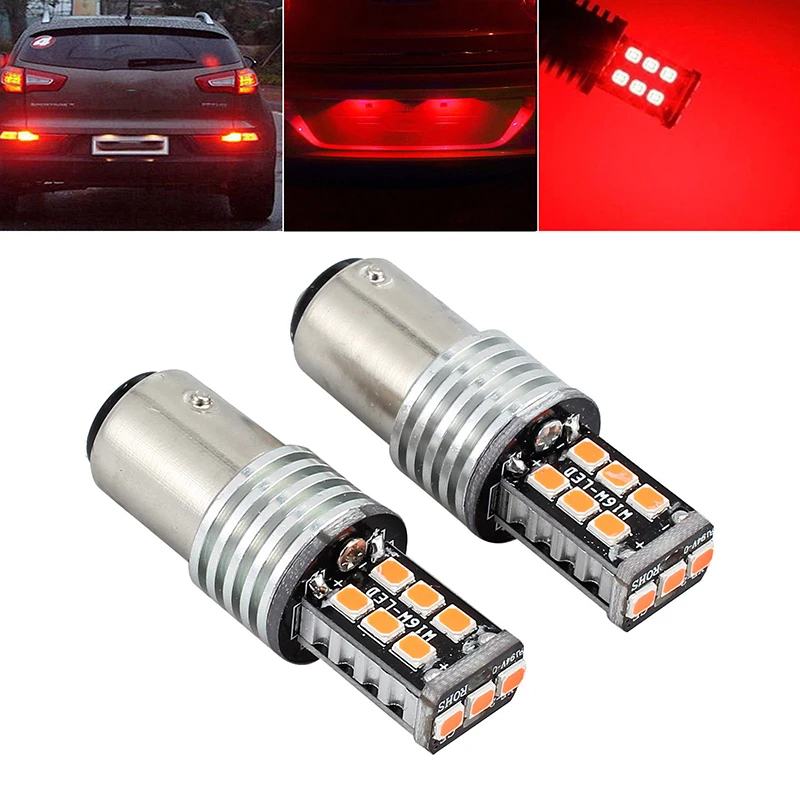 

Stop Brake Tail Lights Turn Signal Bulbs Lamps P21/5W Red 12V 2PCS BAY15D Canbus