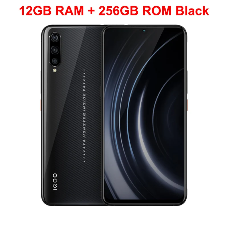 Black 12GB 256GB Vivo iQOO мобильный телефон 6,4" AMOLED 6G/8G/12G ram 128G/256G Восьмиядерный Snapdragon 855 Android 9 4000mAh NFC Смартфон - Цвет: Black 12GB 256GB