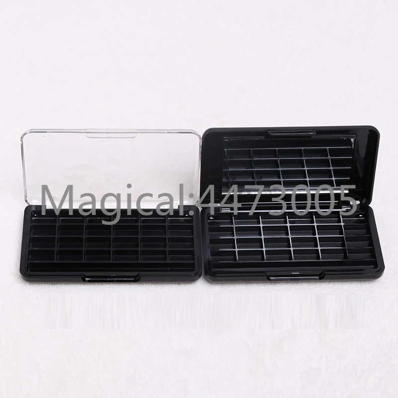 

10/20 штук прямоугольный 24 сетки черный Емкость для теней для век с зеркалом DIY пустой Косметический бальзам для губ коробка под Румяна коробк...