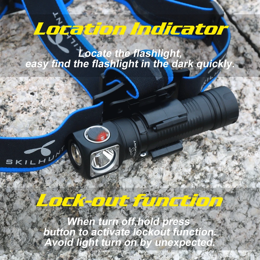 Skilhunt H04 H04R H04F RC 1200 люмен два пользовательских UI USB Магнитный перезаряжаемый светодиодный фонарик Охота Кемпинг+ повязка на голову