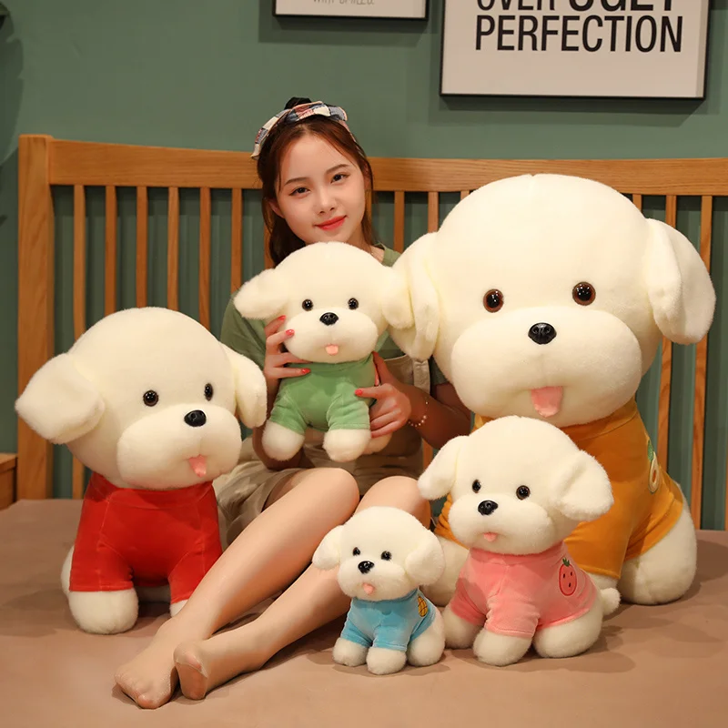 

1pc 25cm Kawaii Teddy Dog Plush Toys Lovely Animal Dog Wears Sweater Dolls Soft Stuffed Pillow for Children Birthday Decor