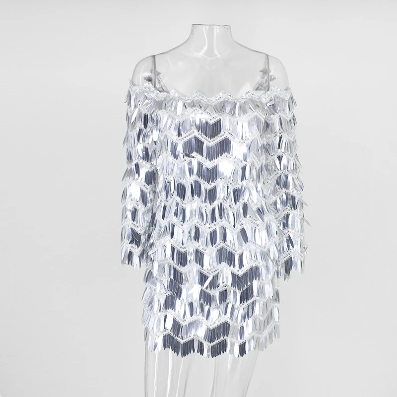 Женское платье без бретелек Fuedage летнее с блестками и кисточками мини для клубной