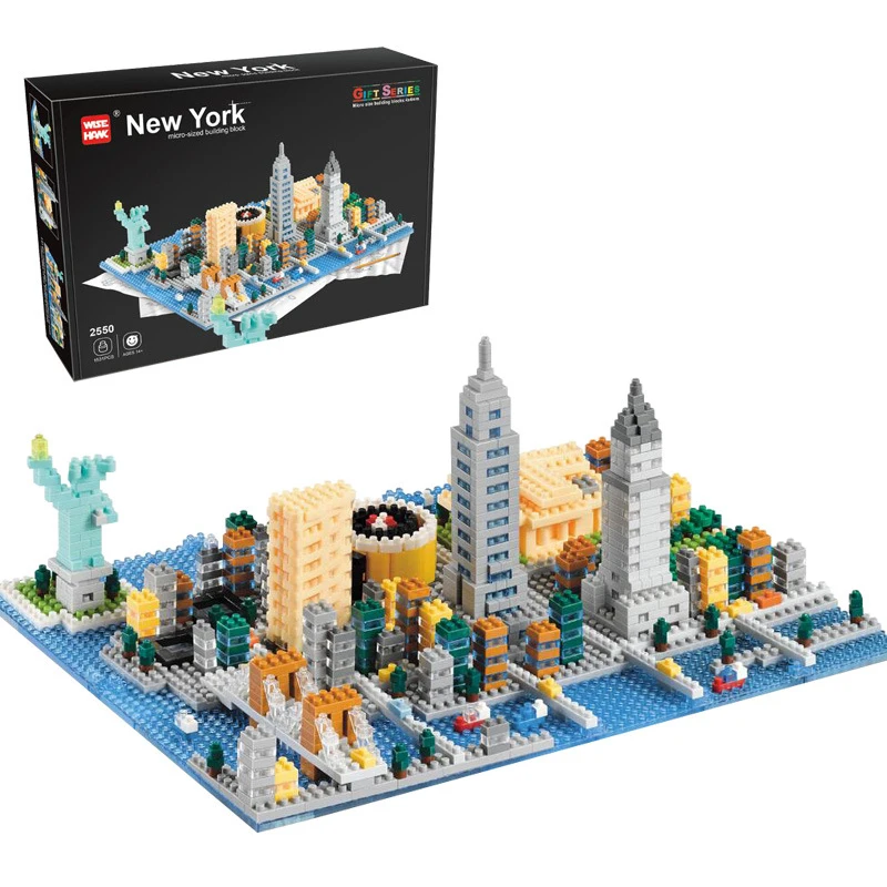

Architecture New York City Statue of Liberty Empire State Mini Building Block 3D DIY Micro Brick Blocks Gift Toy