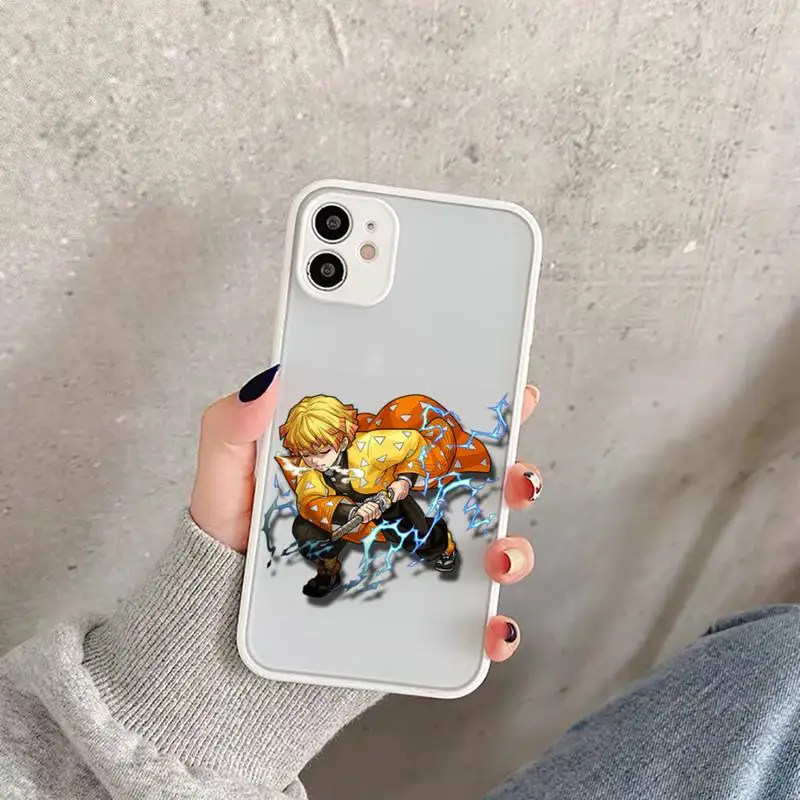 

Japan Demon Slayer anime Phone Case Matte Transparent for iPhone 11 12 7 8 s mini pro X XS XR MAX Plus funda
