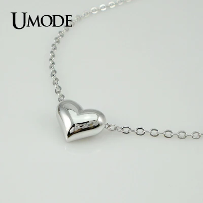 UMODE Новинка 2015 Ожерелье с отполированной подвеской позолоченное белым золотом в