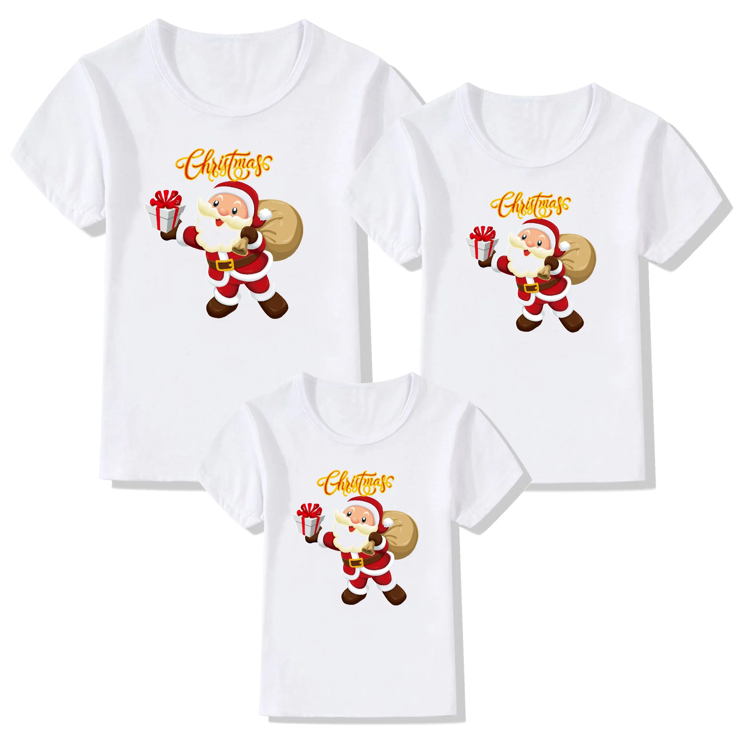 

Подарки от Санта-Клауса, Рождественская семейная футболка, семейная Одинаковая одежда, одежда для матери, дочери, Отца и Сына