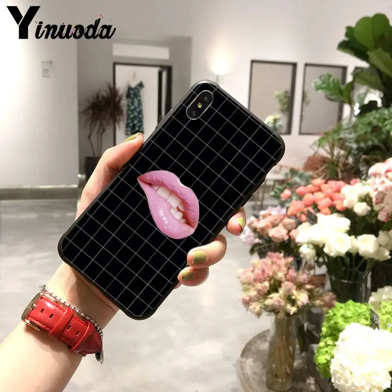 Yinuoda в черно белую клетчатую полоску красивый чехол для телефона iPhone 6S 6plus 7plus 8 8Plus