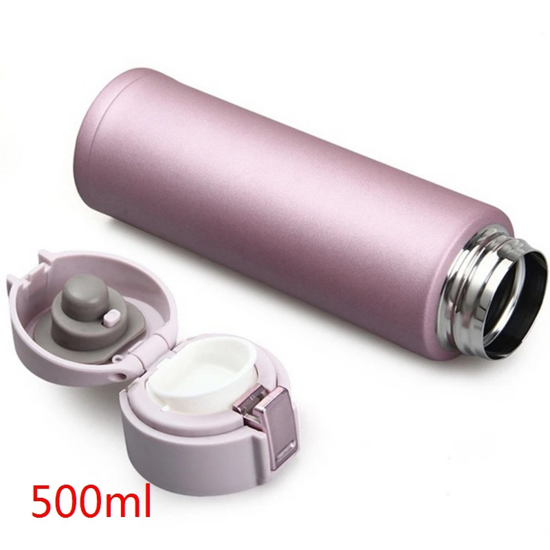 Pink 500ml IVYSHION новая портативная кружка для путешествий на зиму из нержавеющей стали с вакуумной изоляцией с ручкой, Высококлассные Подарки 350 мл 500 мл 2 размера - Цвет: Pink 500ml