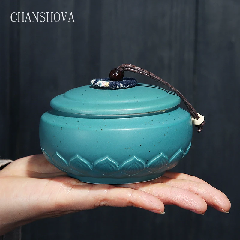 Керамическая чайная коробка ручной работы CHANSHOVA в традиционном китайском стиле