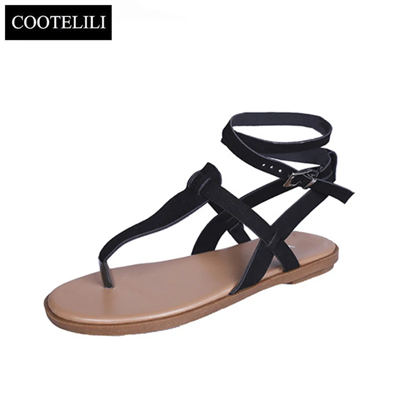 

Summer shoes Woman Flats Women Gladiator Sandals Beach Fashion Thong Sandalia Feminine 42 41 43