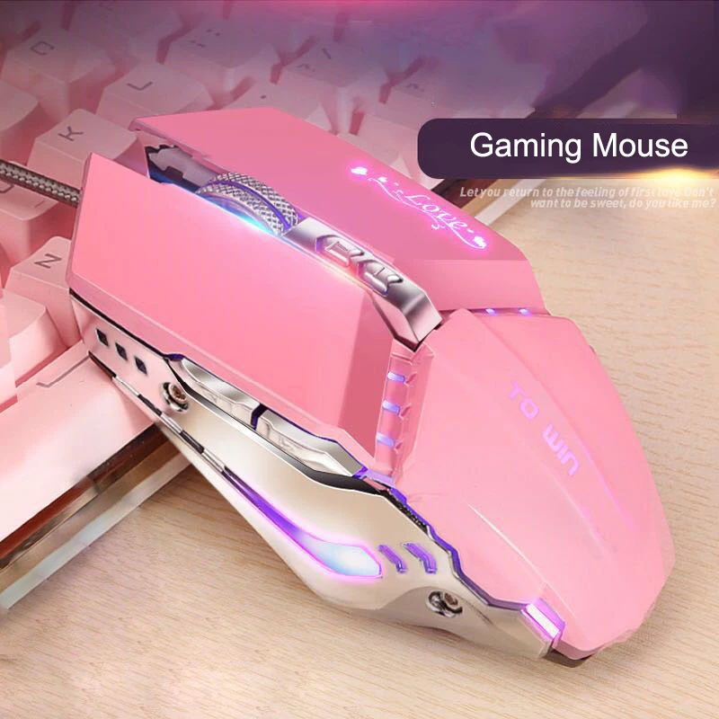 

Mechanical Wired Gaming Mouse RGB LED Light Metal Mice for PC Laptop PUO88