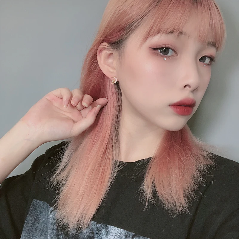 Женские Асимметричные сережки-гвоздики из сплава с золотым и серебряным