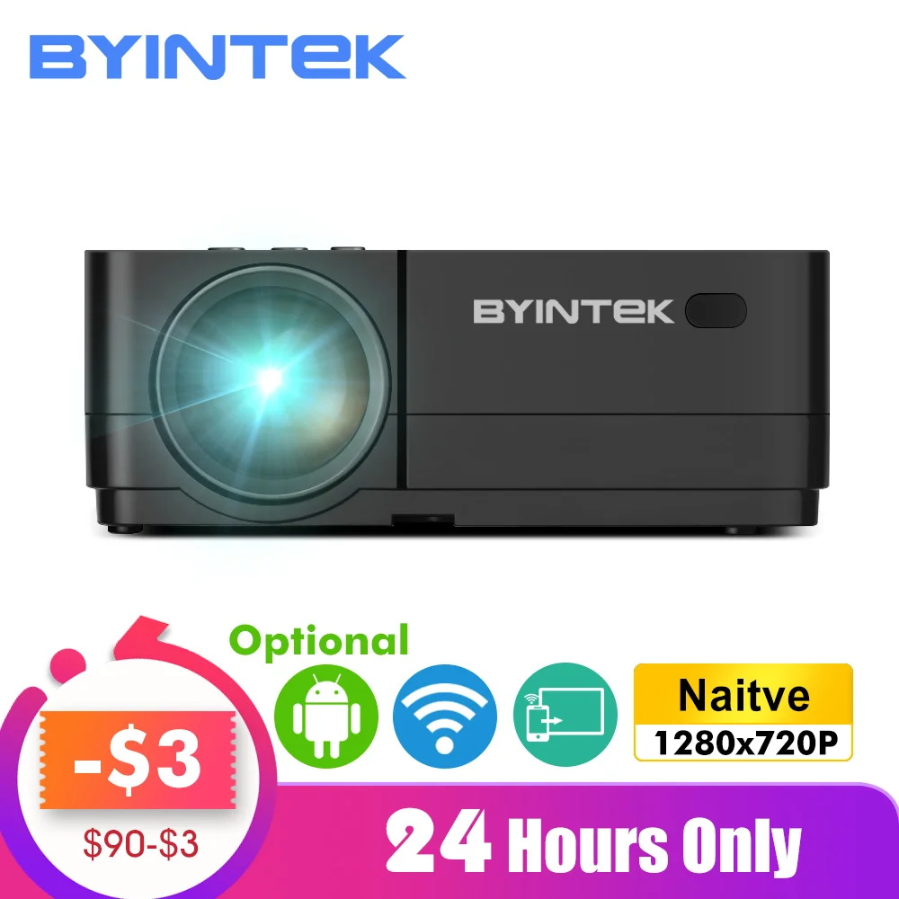BYINTEK K7 Android Smart Wifi светодиодный мини портативный видео HD проектор для Iphone Ipad смартфон планшет игра 1080P домашний кинотеатр