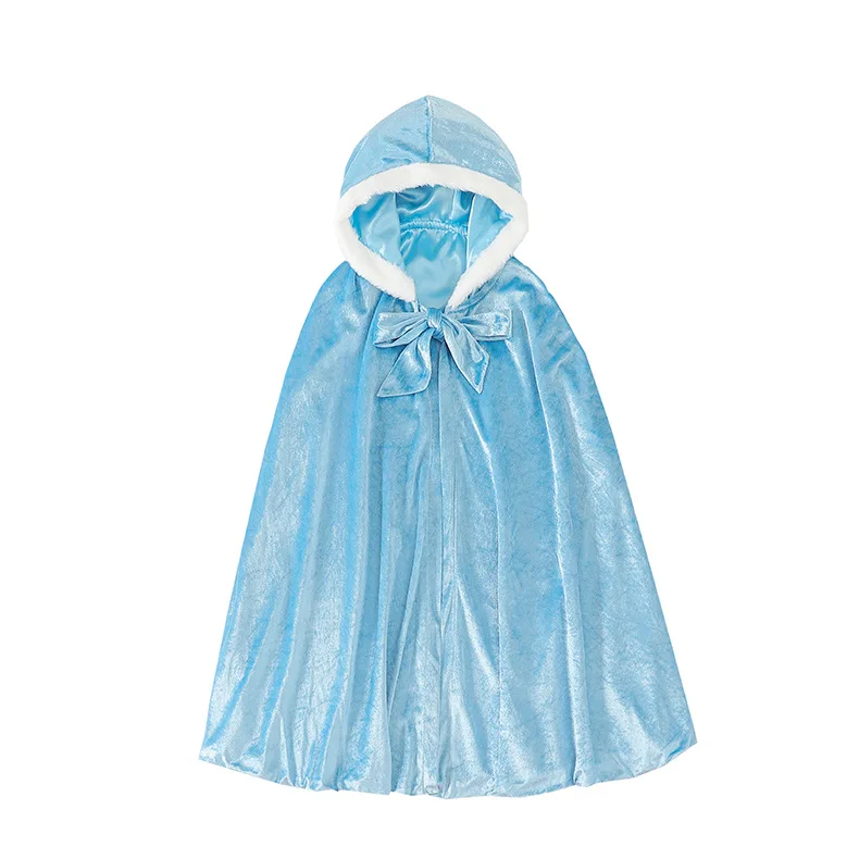 

Girls Winter Warm Cape Thick Cloak Mantle Princess Costume Halloween Fancy Dress Up Masquerade Carnival Birthday Party Supplies