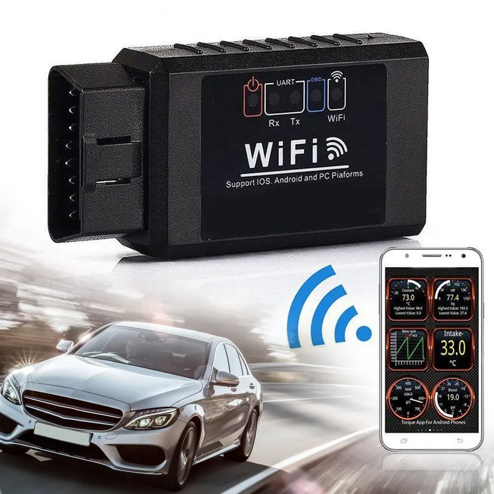 ELM327 WI FI OBD2 OBDII Интерфейс Авто диагностический сканер сканирования для iOS Android