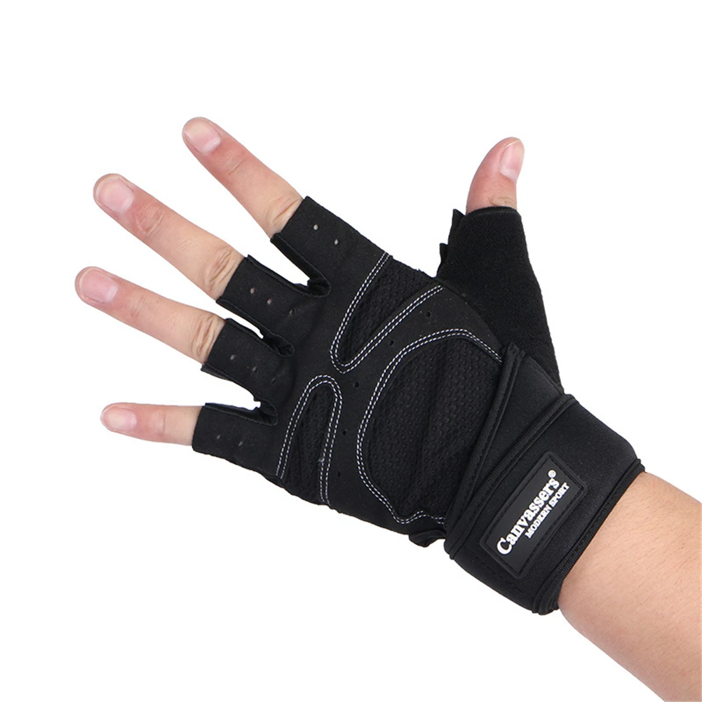 Gym Weightlifting Gloves Breathable Non-slip Half Finger Gloves for Fitness Bodybuilding Training and Crossfit Dumbbell Workout