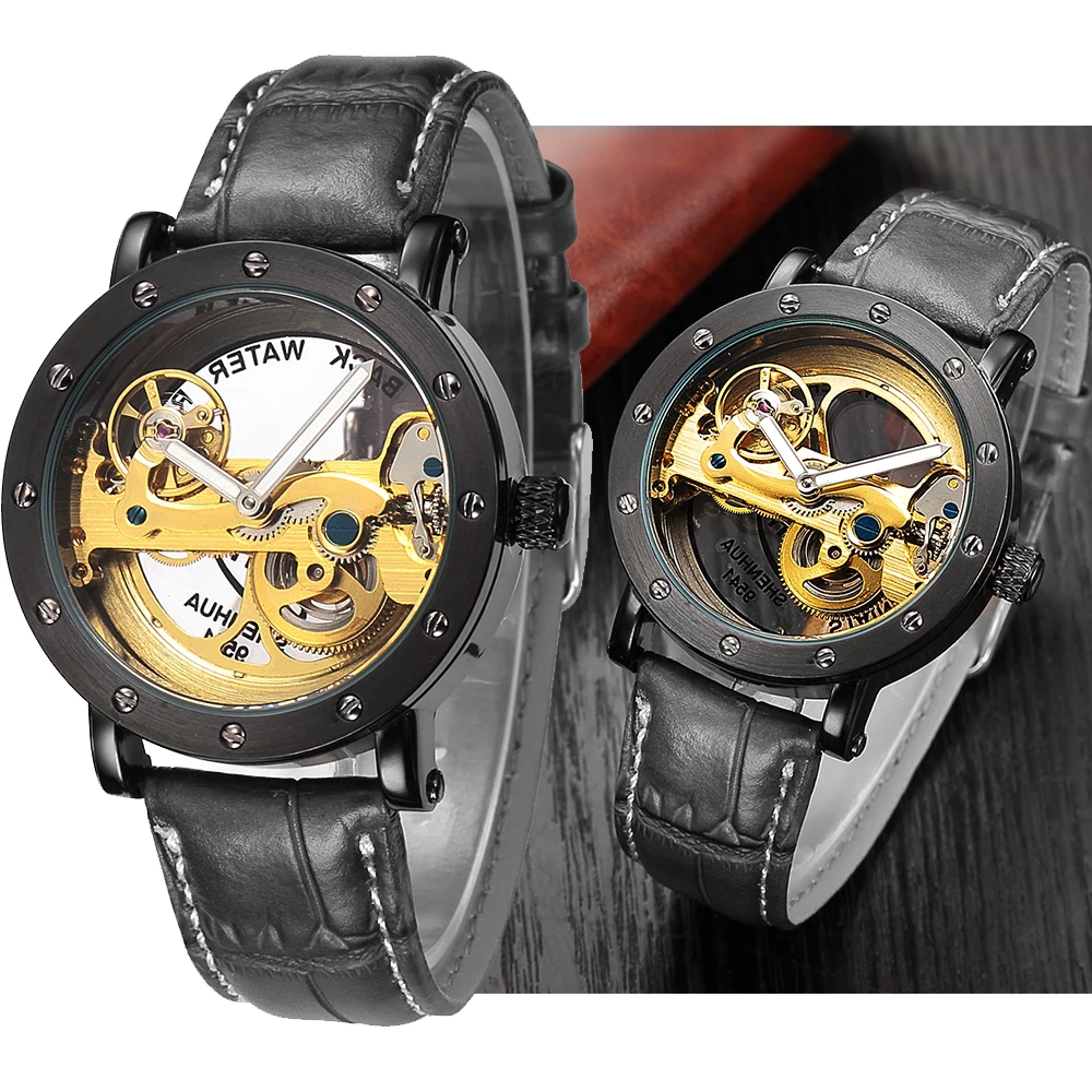 Brand Luxury Transparent Mechanical Watch Men Fashion Automatic Mechanical Watches Man Skeleton Watch Relogios Masculino