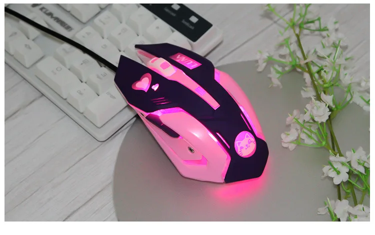 Purple OVERWATCH D. VA Reaper USB Проводная мышь с 6 кнопками дыхания светодиодный игровой подсветкой для ноутбука компьютера/ПК игры OW геймеров - Цвет: Purple