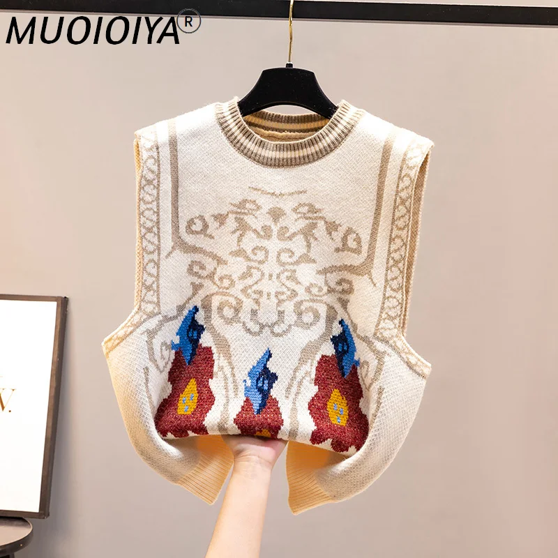 

Вязаный жилет, свитер, Женский Повседневный винтажный укороченный топ в Корейском стиле, Модный Роскошный дизайнерский жилет без рукавов, о...