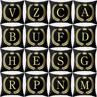 golden letters cushion cover 45x45 polyester pillowcase sofa cushions decorative pillows cover home decor pillow cases