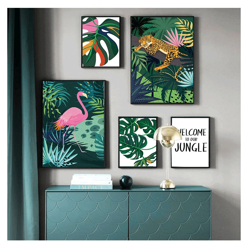 Плакаты и принты монстера лист холст картина настенные картины для гостиной